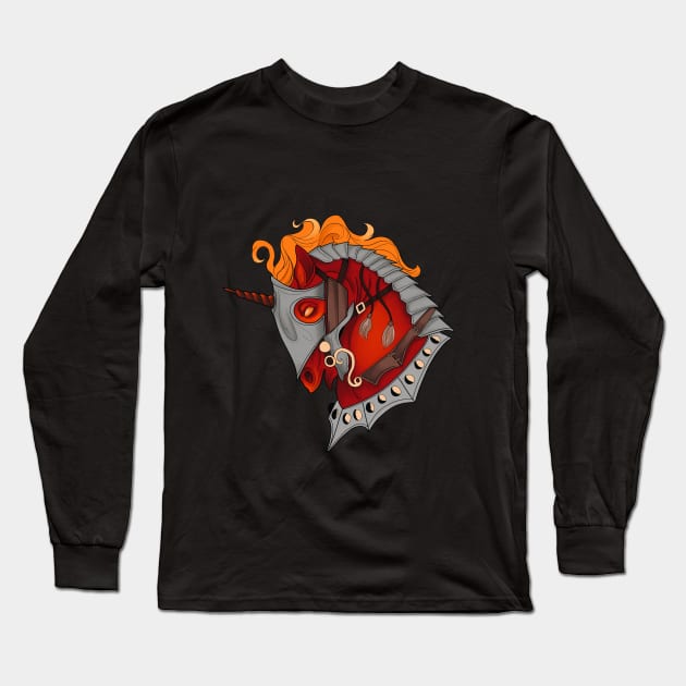 Horse of War Long Sleeve T-Shirt by Eklerii